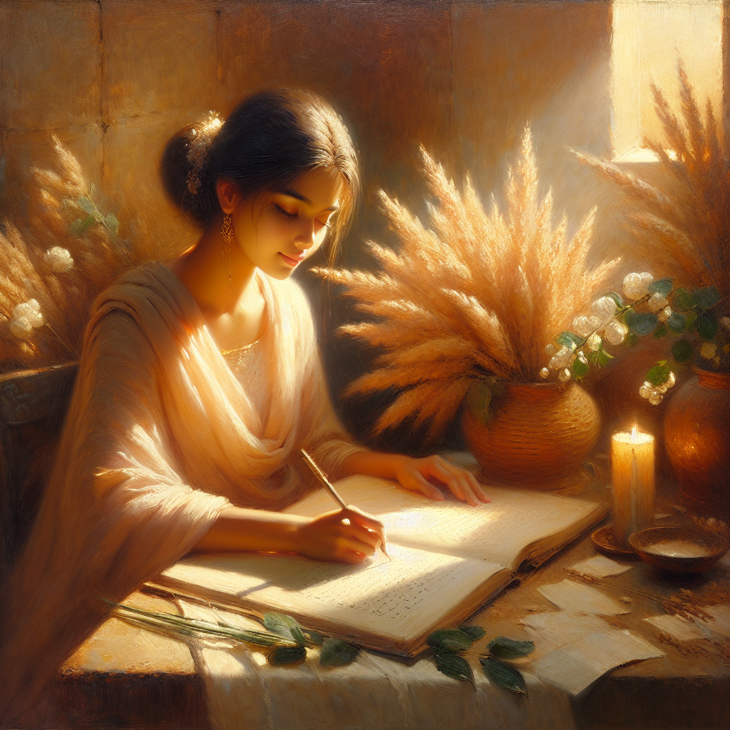 Woman peacefully writing personal goals in her notebook, demonstrating jealousy transformation through self-focused action