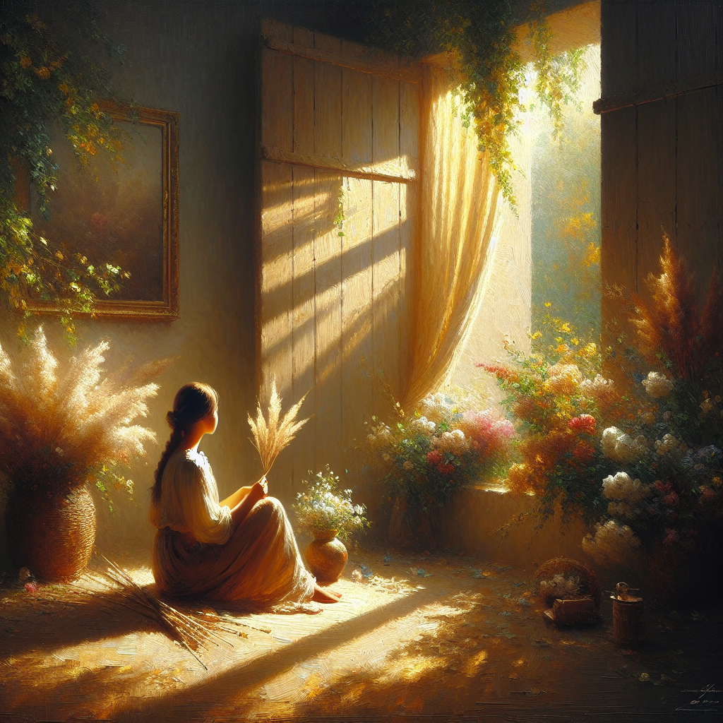 Person with avoidant attachment sitting alone near a window, looking thoughtful and distant